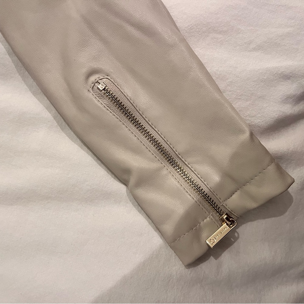 Beige Leather Jacket - image 3